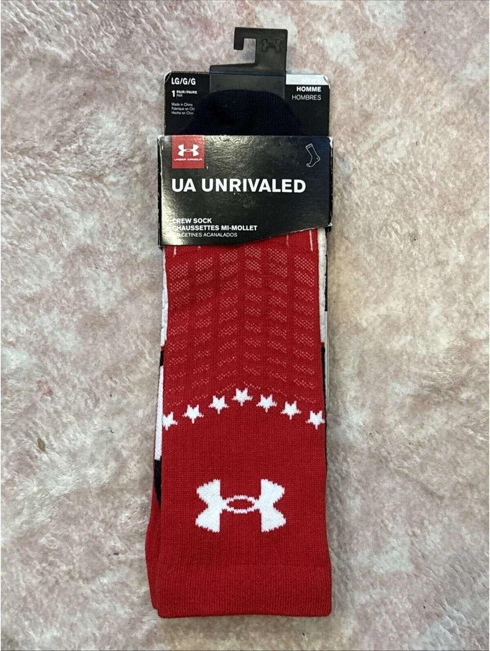 Under Armour UA Unrivaled Crew Socks Wicking Anti-Odor SZ L FITS SHOE 9-12.5